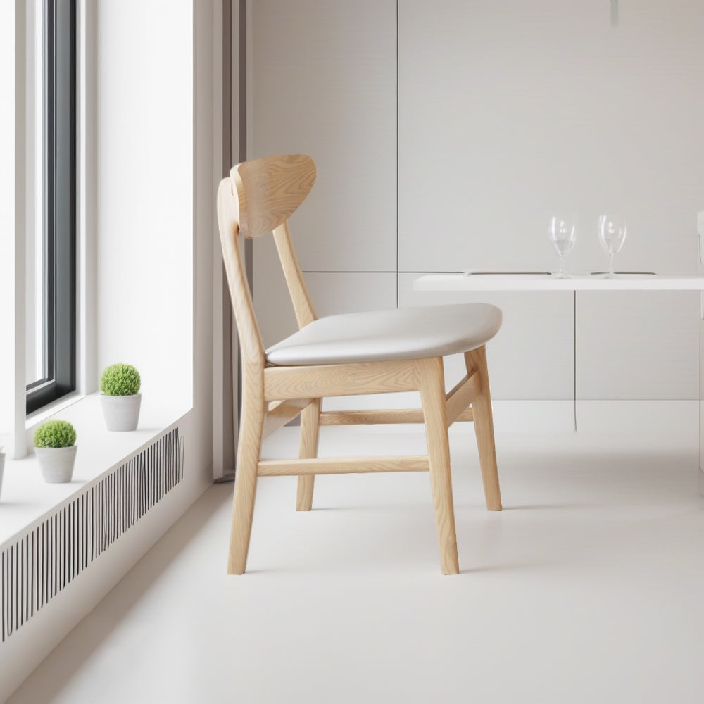 LIVARA DC1064 Modern Minimalist Style Dining Chair Ash Wood Frame