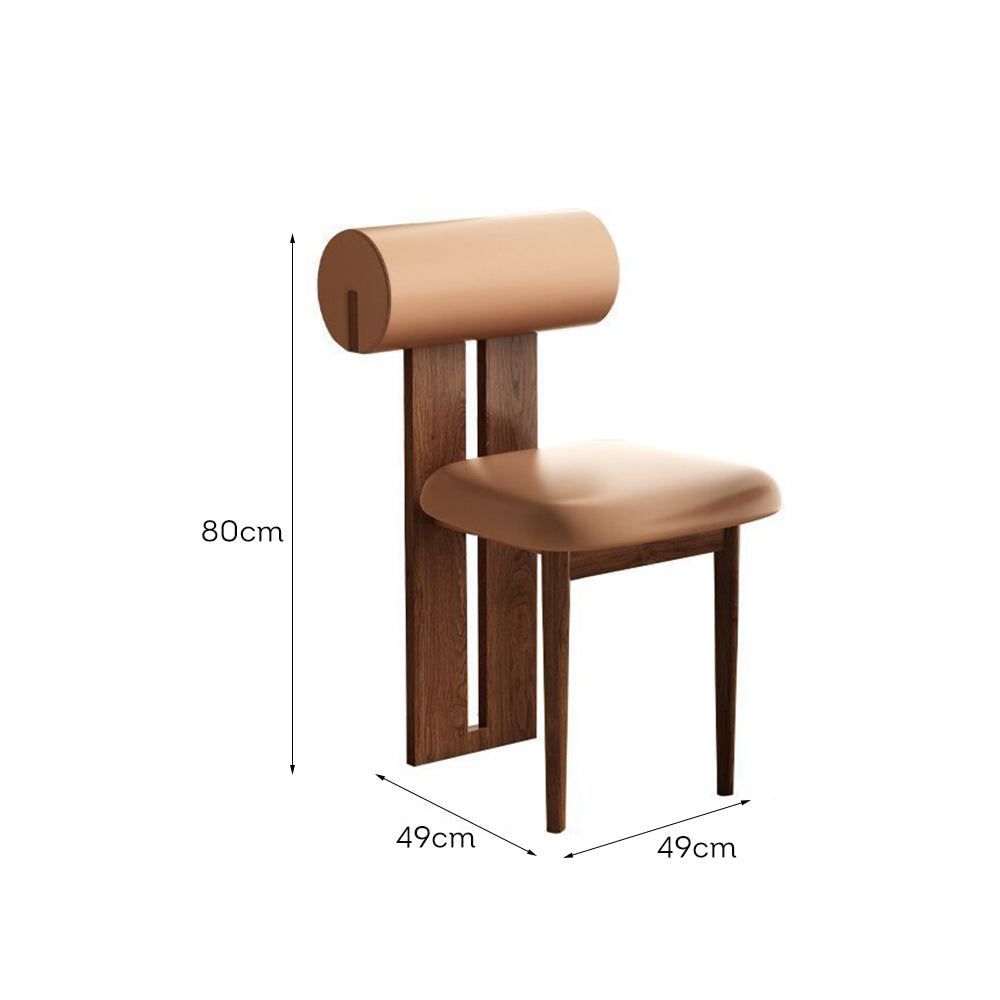 LIVARA DC1076 Faux Leather Fabric Dining Chair Solid Wood Frame