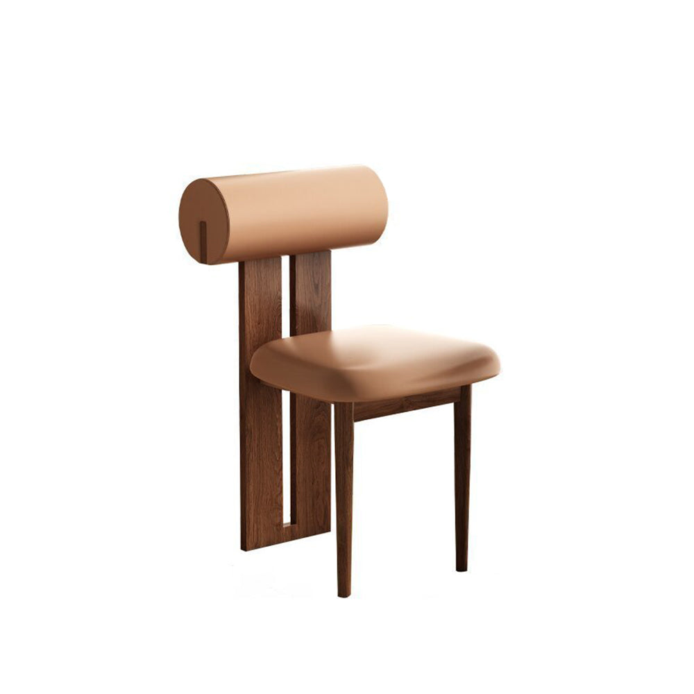 LIVARA DC1076 Faux Leather Fabric Dining Chair Solid Wood Frame