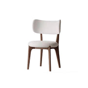 LIVARA DC1084 Lamb Fleece Fabric Dining Chair Solid Wood Frame