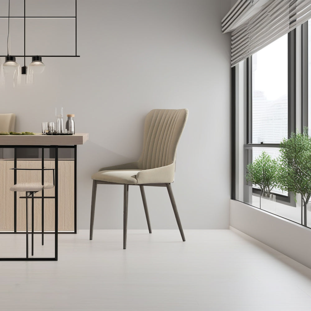 LIVARA DC1095 Faux Leather Fabric Dining Chair Soft Padded Cushion