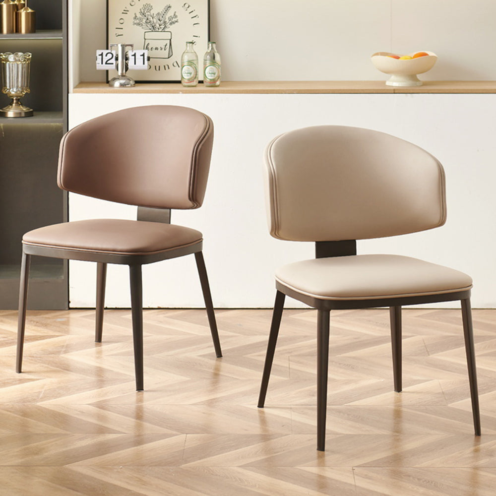 LIVARA DC1101 Faux Leather Fabric Dining Chair Carbon Steel Legs