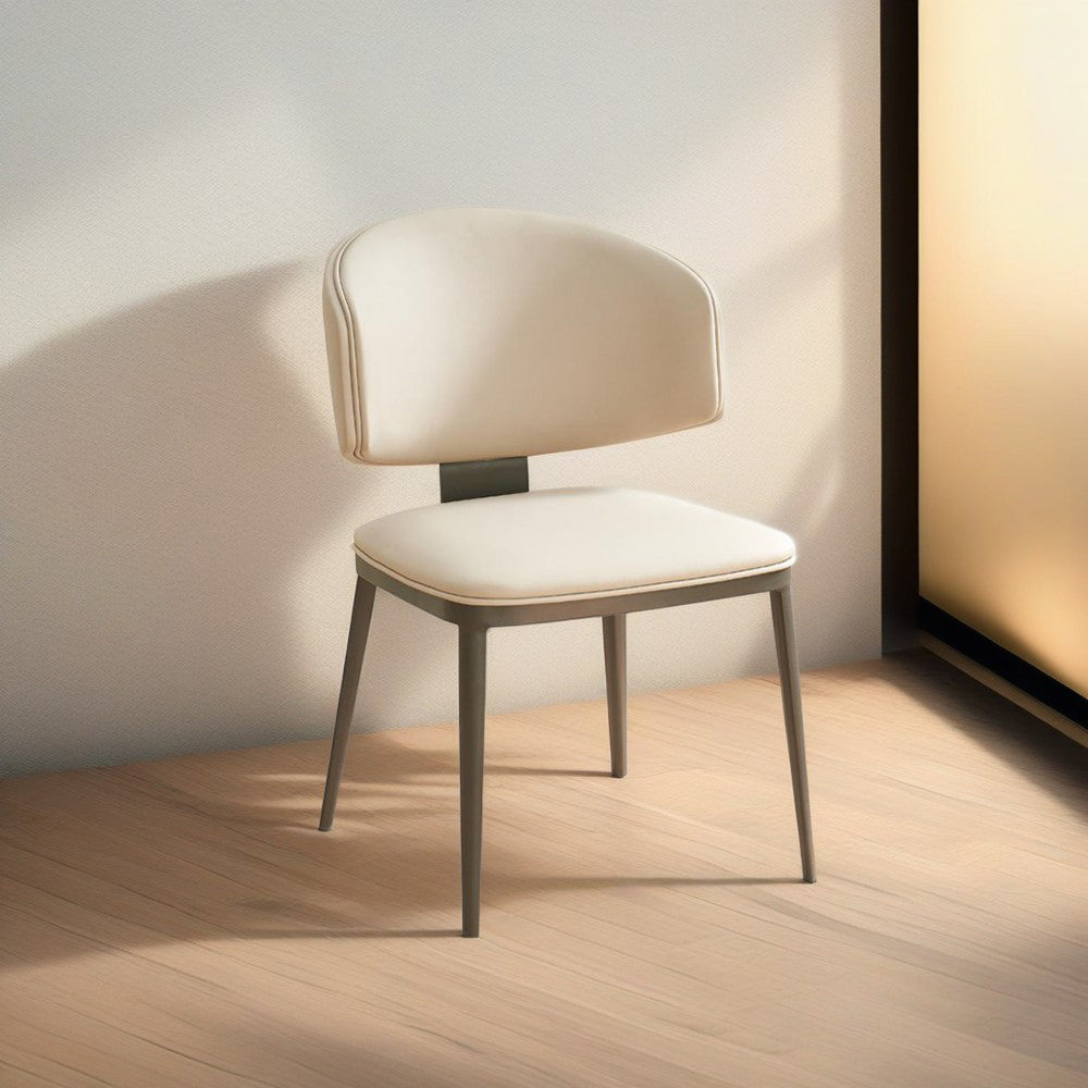 LIVARA DC1101 Faux Leather Fabric Dining Chair Carbon Steel Legs