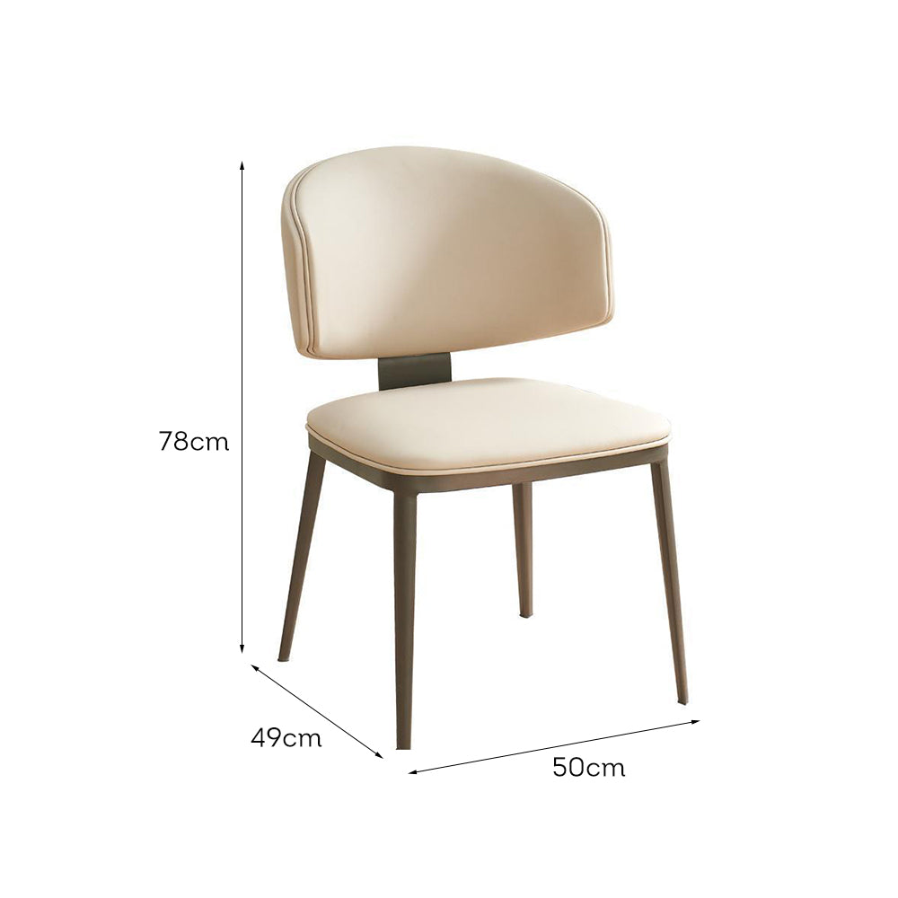 LIVARA DC1101 Faux Leather Fabric Dining Chair Carbon Steel Legs