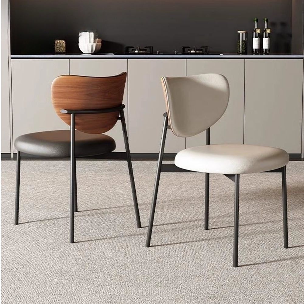 LIVARA DC1106 Faux Leather Fabric Dining Chair Carbon Steel Legs