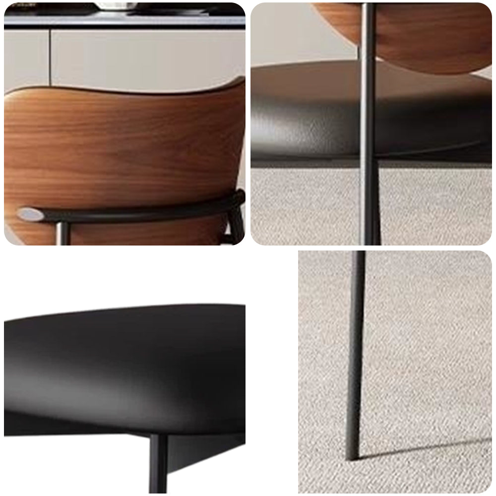 LIVARA DC1106 Faux Leather Fabric Dining Chair Carbon Steel Legs