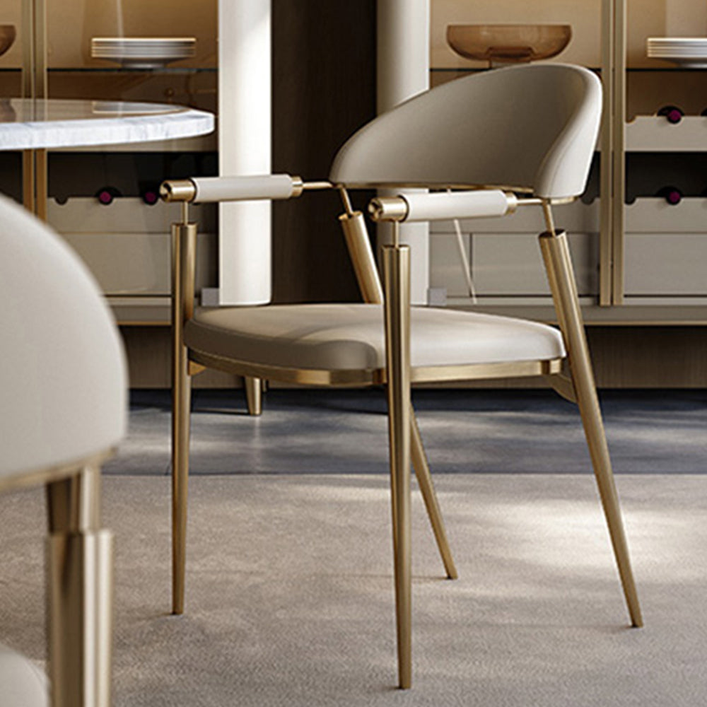 LIVARA DC1109 Faux Leather Fabric Dining Chair Stainless Steel Legs