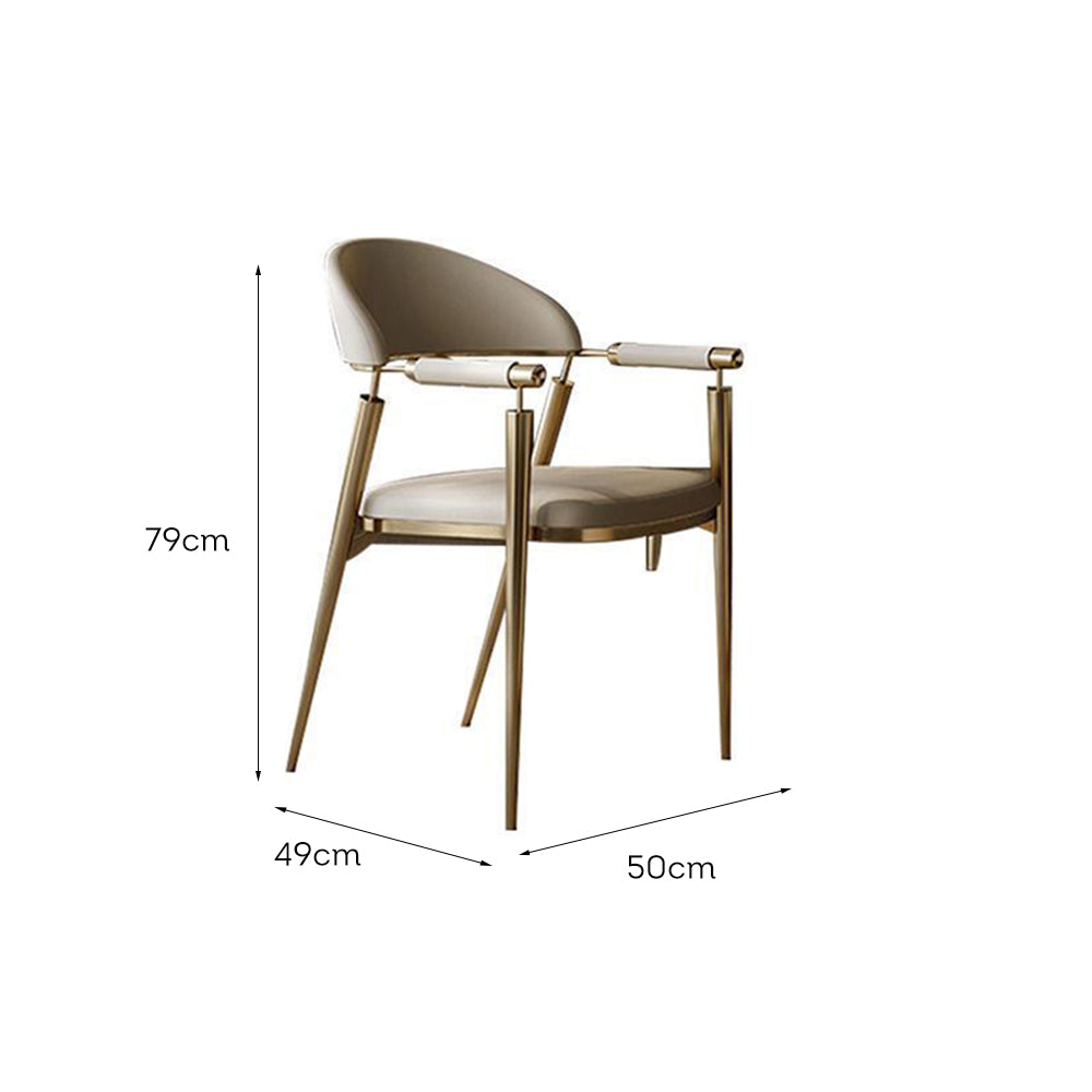 LIVARA DC1109 Faux Leather Fabric Dining Chair Stainless Steel Legs