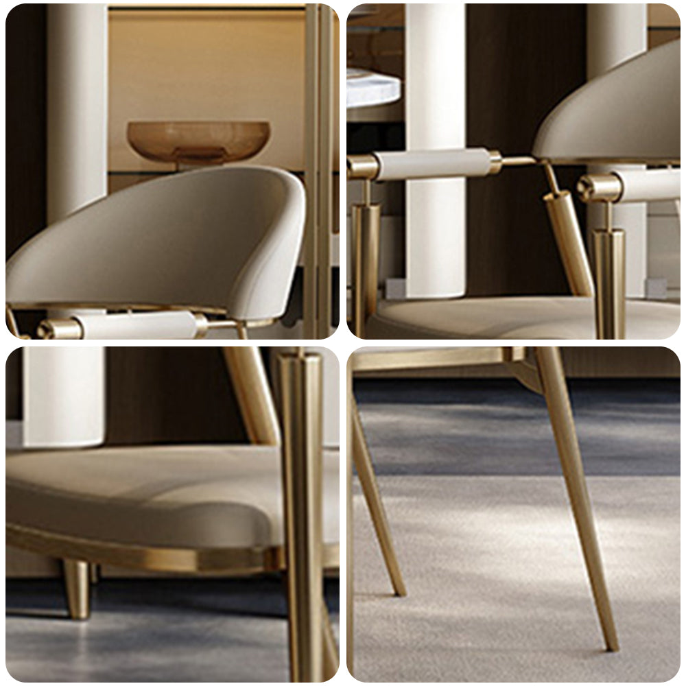 LIVARA DC1109 Faux Leather Fabric Dining Chair Stainless Steel Legs