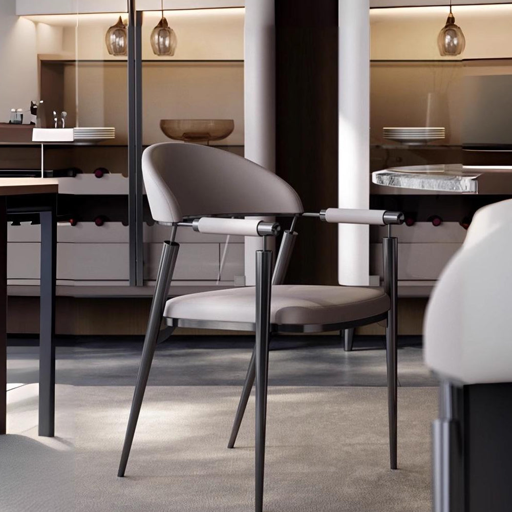 LIVARA DC1109 Faux Leather Fabric Dining Chair Stainless Steel Legs