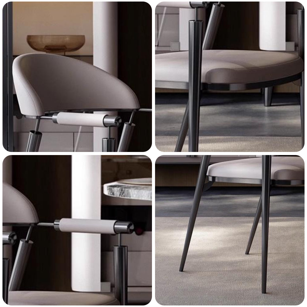 LIVARA DC1109 Faux Leather Fabric Dining Chair Stainless Steel Legs