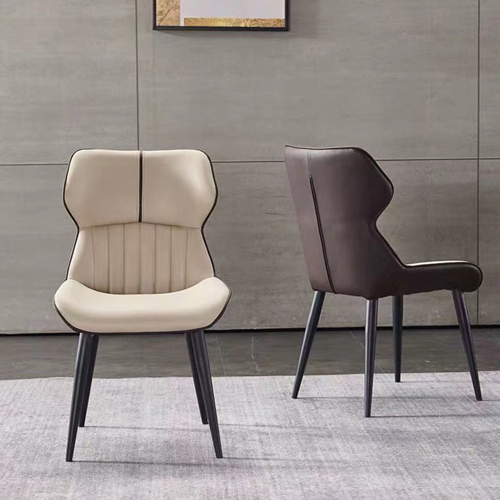 LIVARA DC1118 Faux Leather Fabric Dining Chair Carbon Steel Legs