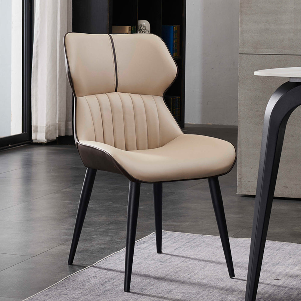 LIVARA DC1118 Faux Leather Fabric Dining Chair Carbon Steel Legs