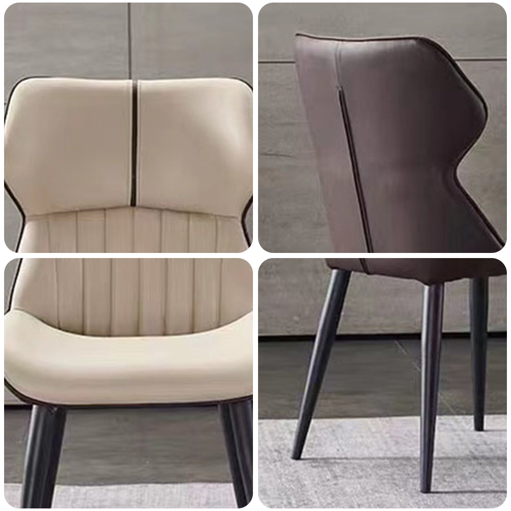 LIVARA DC1118 Faux Leather Fabric Dining Chair Carbon Steel Legs