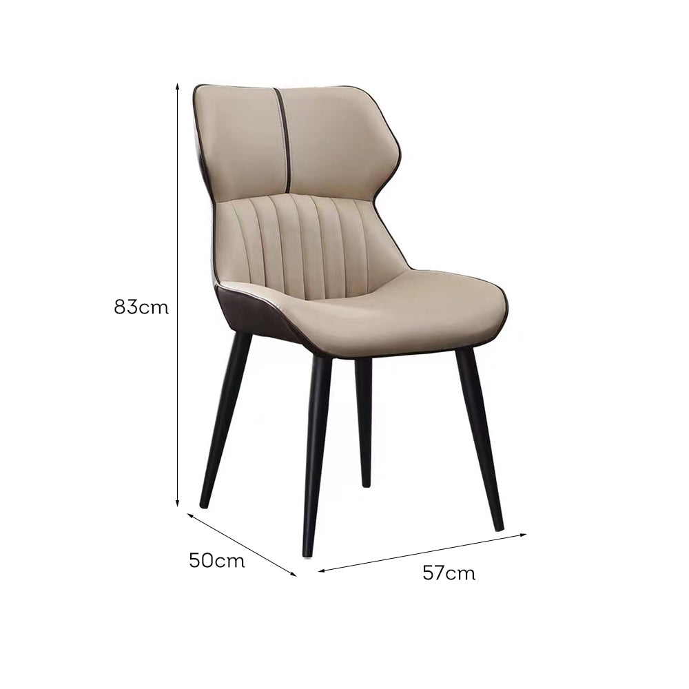 LIVARA DC1118 Faux Leather Fabric Dining Chair Carbon Steel Legs