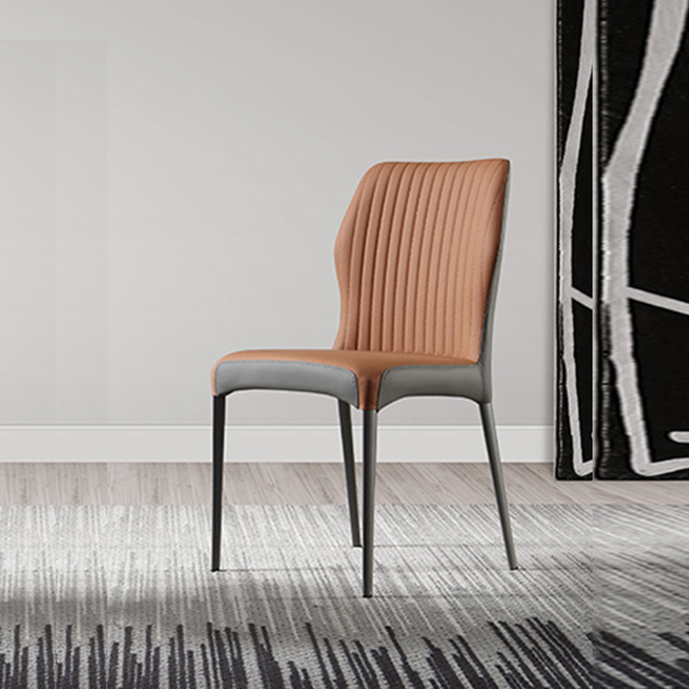 LIVARA DC1119 Faux Leather Fabric Dining Chair Carbon Steel Legs