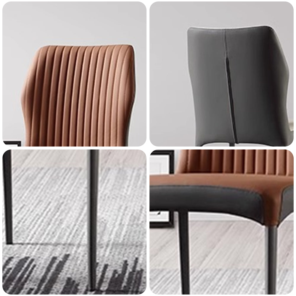 LIVARA DC1119 Faux Leather Fabric Dining Chair Carbon Steel Legs