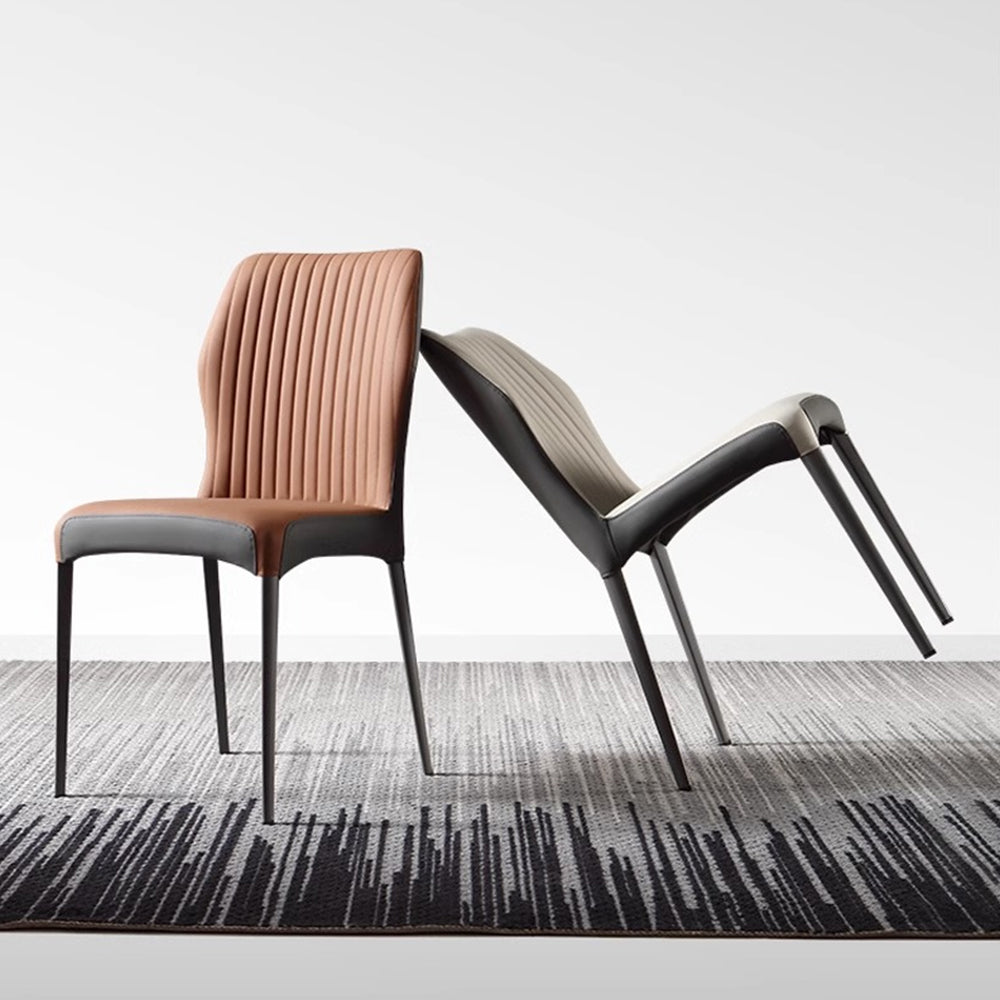 LIVARA DC1119 Faux Leather Fabric Dining Chair Carbon Steel Legs