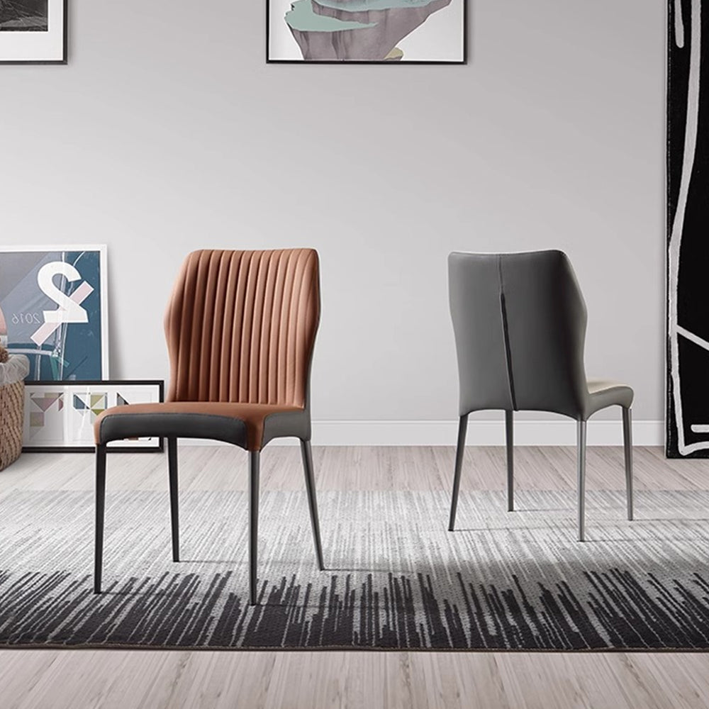 LIVARA DC1119 Faux Leather Fabric Dining Chair Carbon Steel Legs