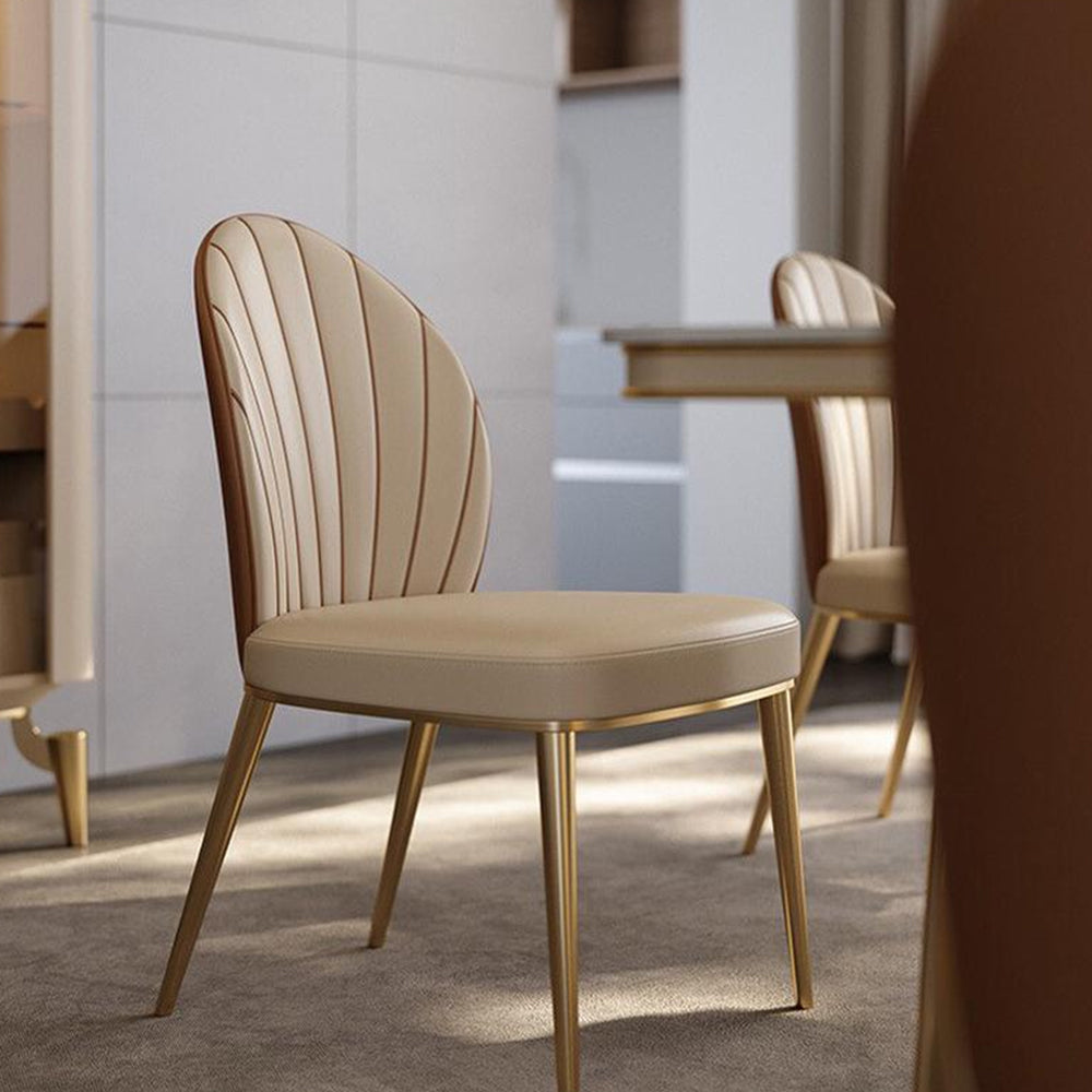 LIVARA DC1121 Faux Leather Fabric Dining Chair Stainless Steel Legs