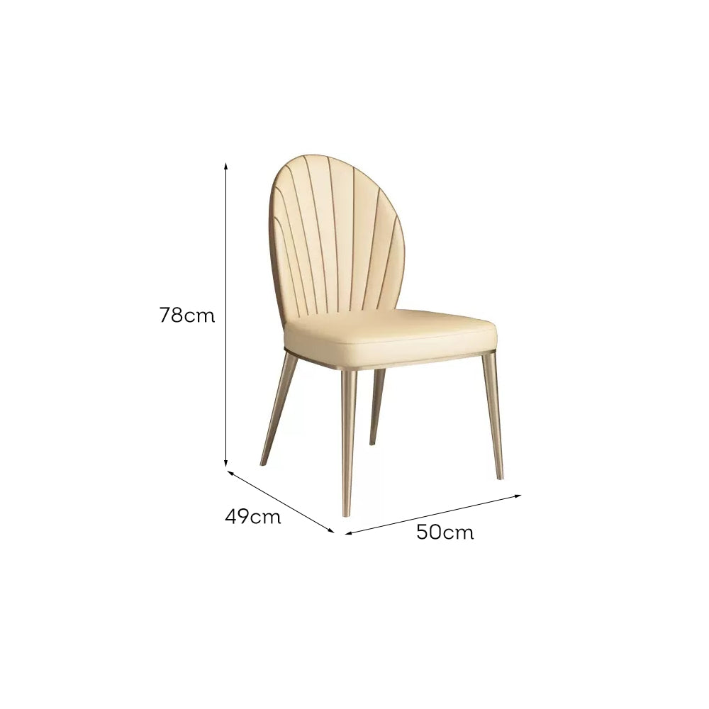 LIVARA DC1121 Faux Leather Fabric Dining Chair Stainless Steel Legs