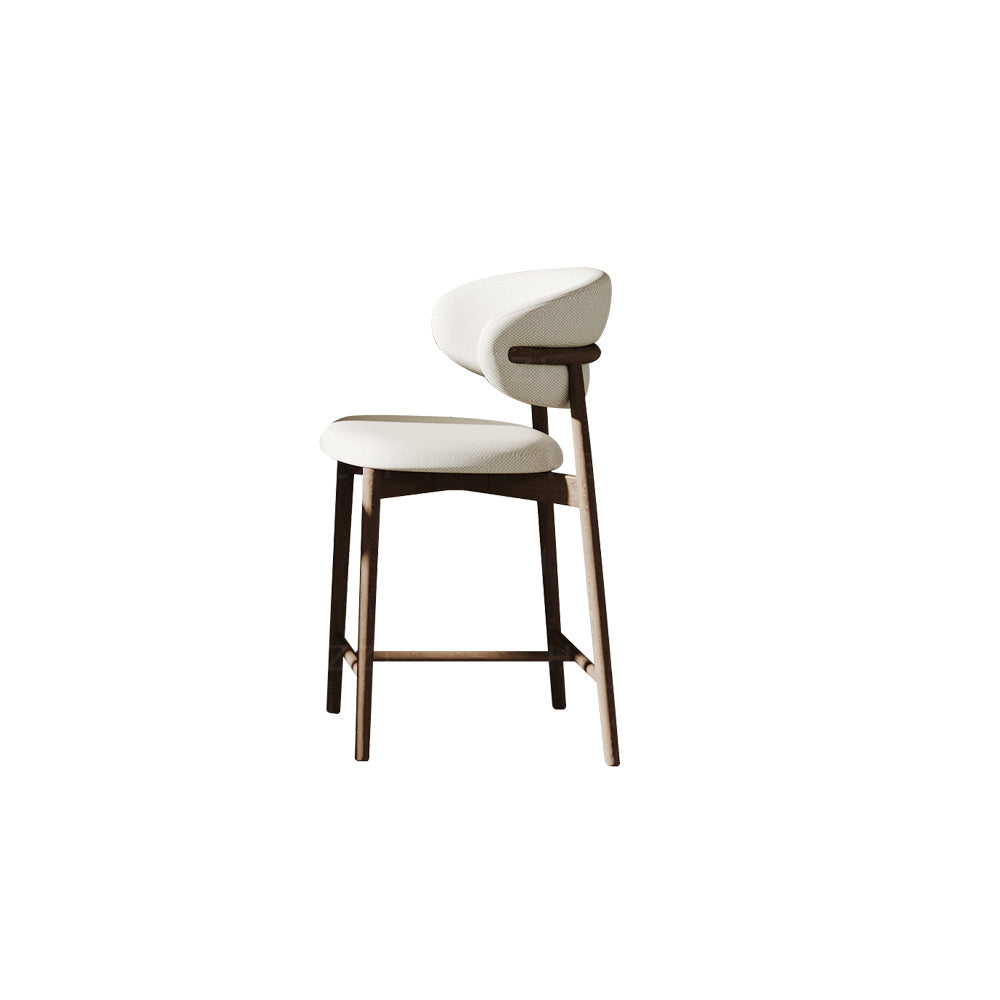LIVARA DC1122 Cotton-linen Fabric Dining Chair Ash Wood Frame