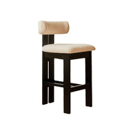 LIVARA DC1123 Lamb Fleece Fabric Dining Chair Ash Wood Frame