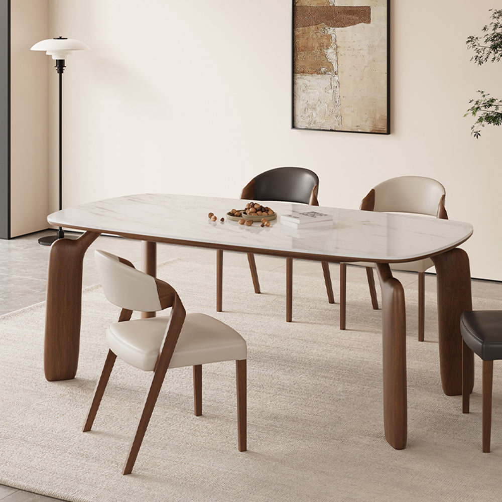 LIVARA DC1125 Faux Leather Fabric Dining Chair Ash Wood Frame