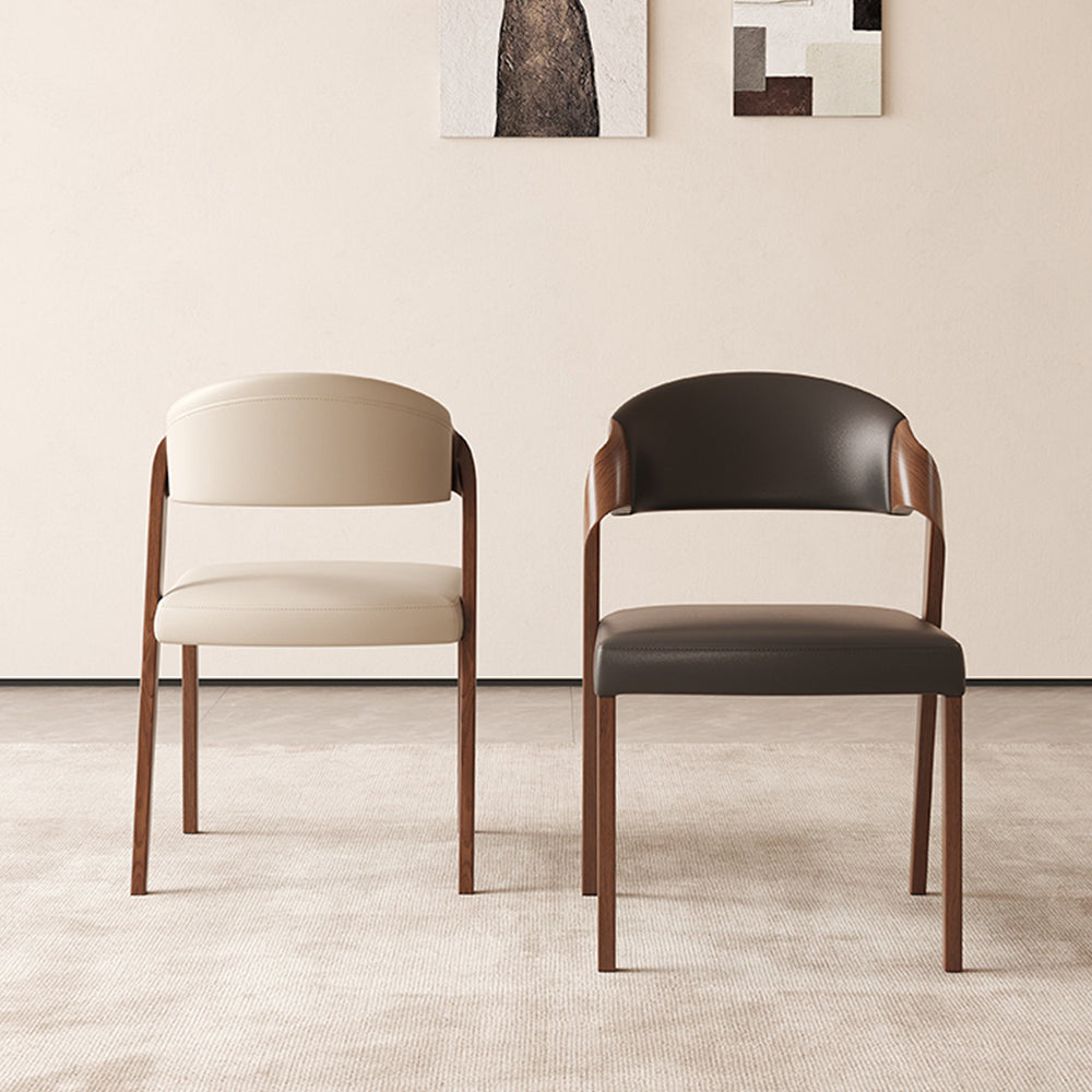 LIVARA DC1125 Faux Leather Fabric Dining Chair Ash Wood Frame