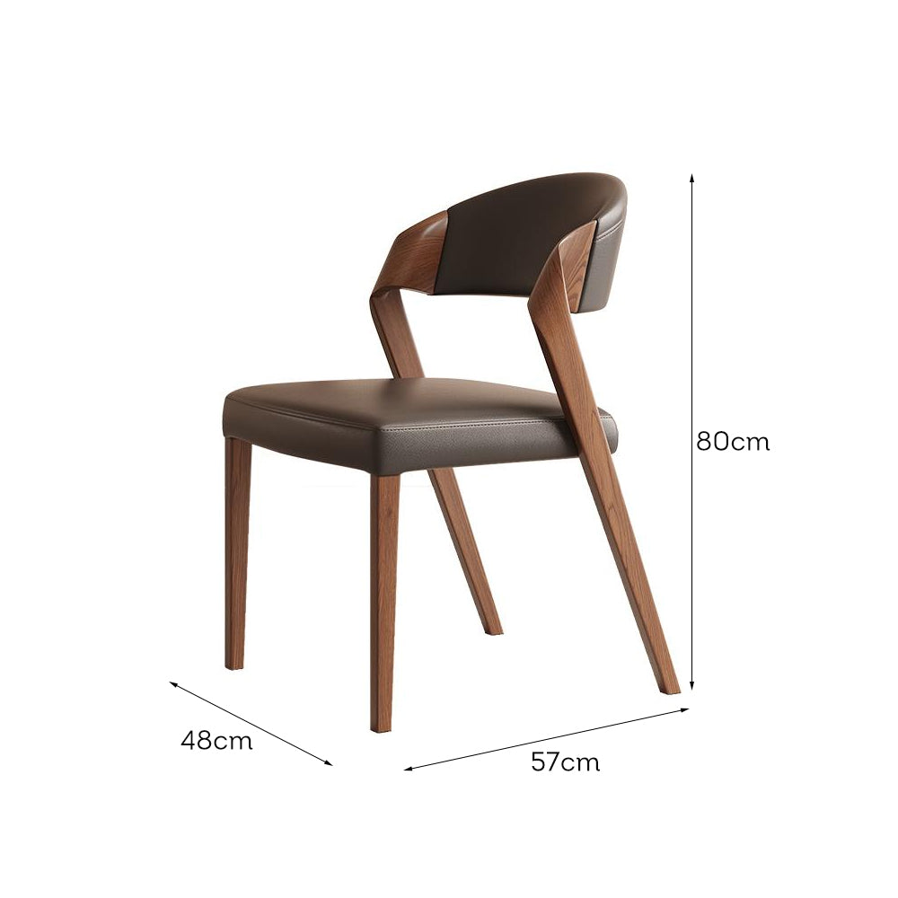 LIVARA DC1125 Faux Leather Fabric Dining Chair Ash Wood Frame