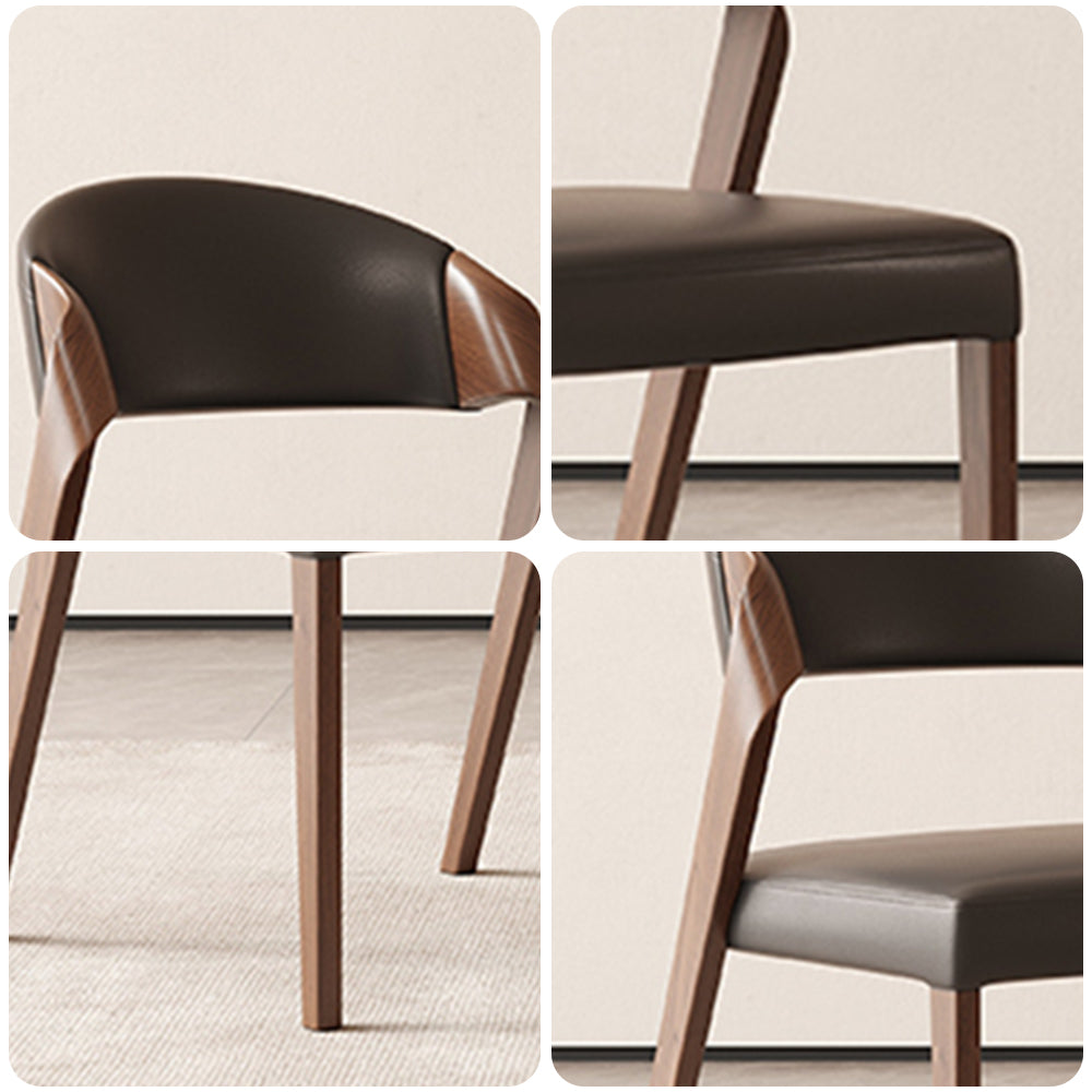 LIVARA DC1125 Faux Leather Fabric Dining Chair Ash Wood Frame