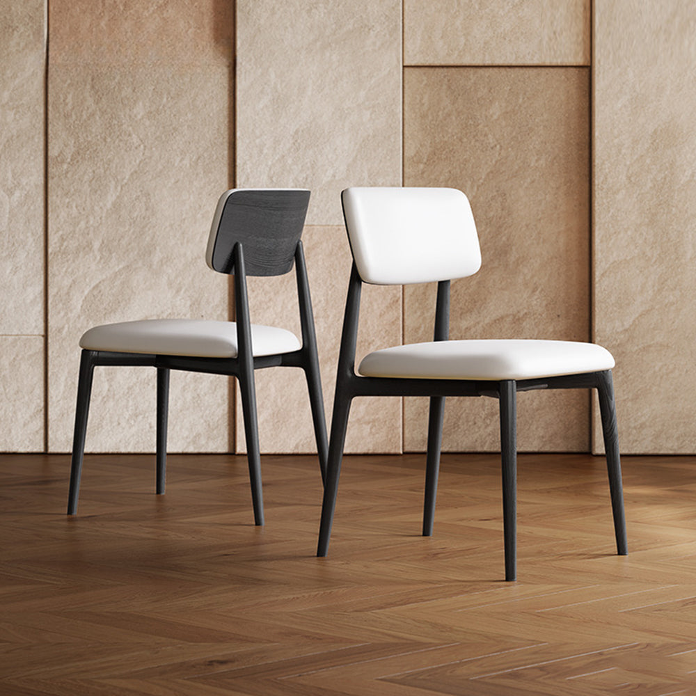 LIVARA DC1128 PU Leather Fabric Dining Chair Ash Wood Frame