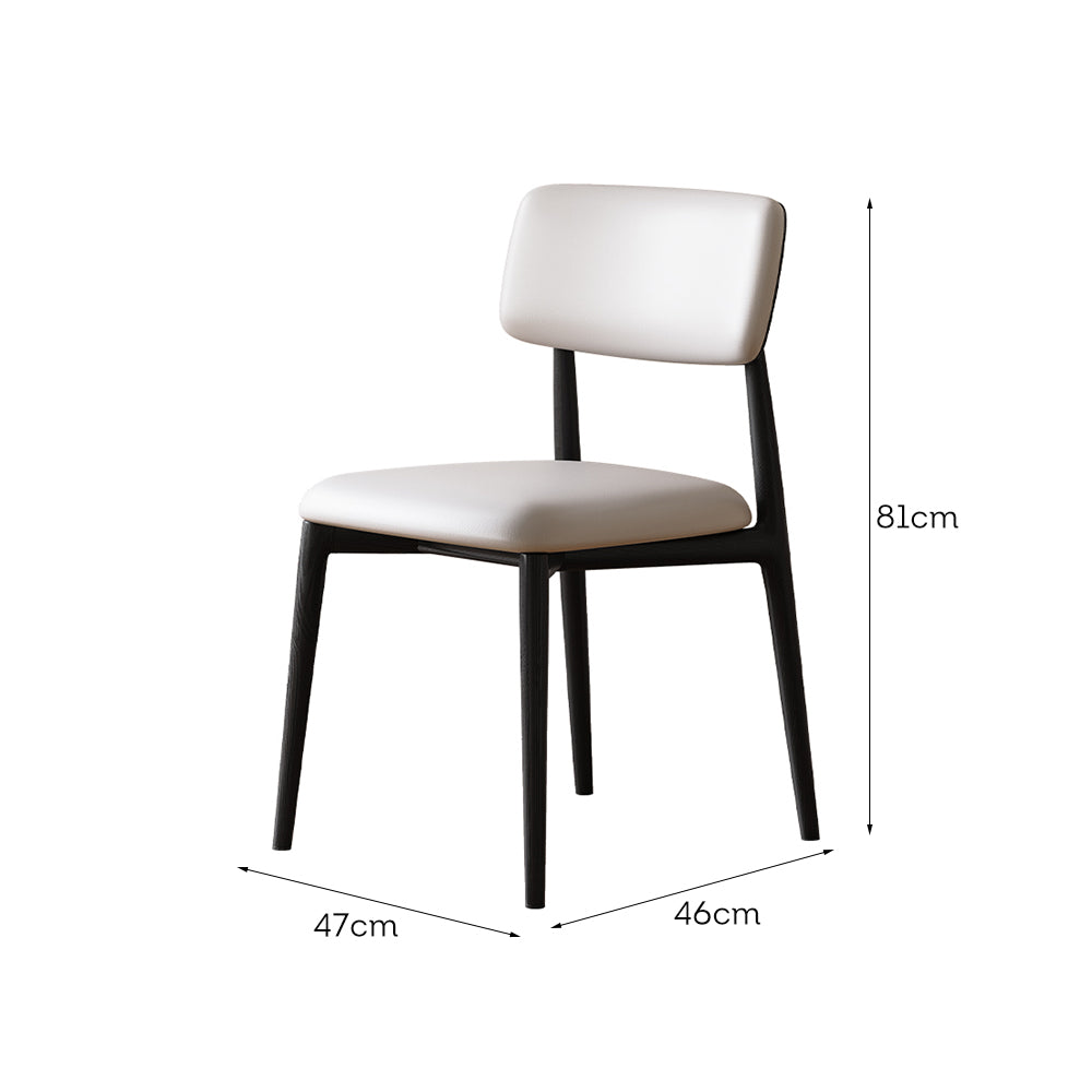 LIVARA DC1128 PU Leather Fabric Dining Chair Ash Wood Frame