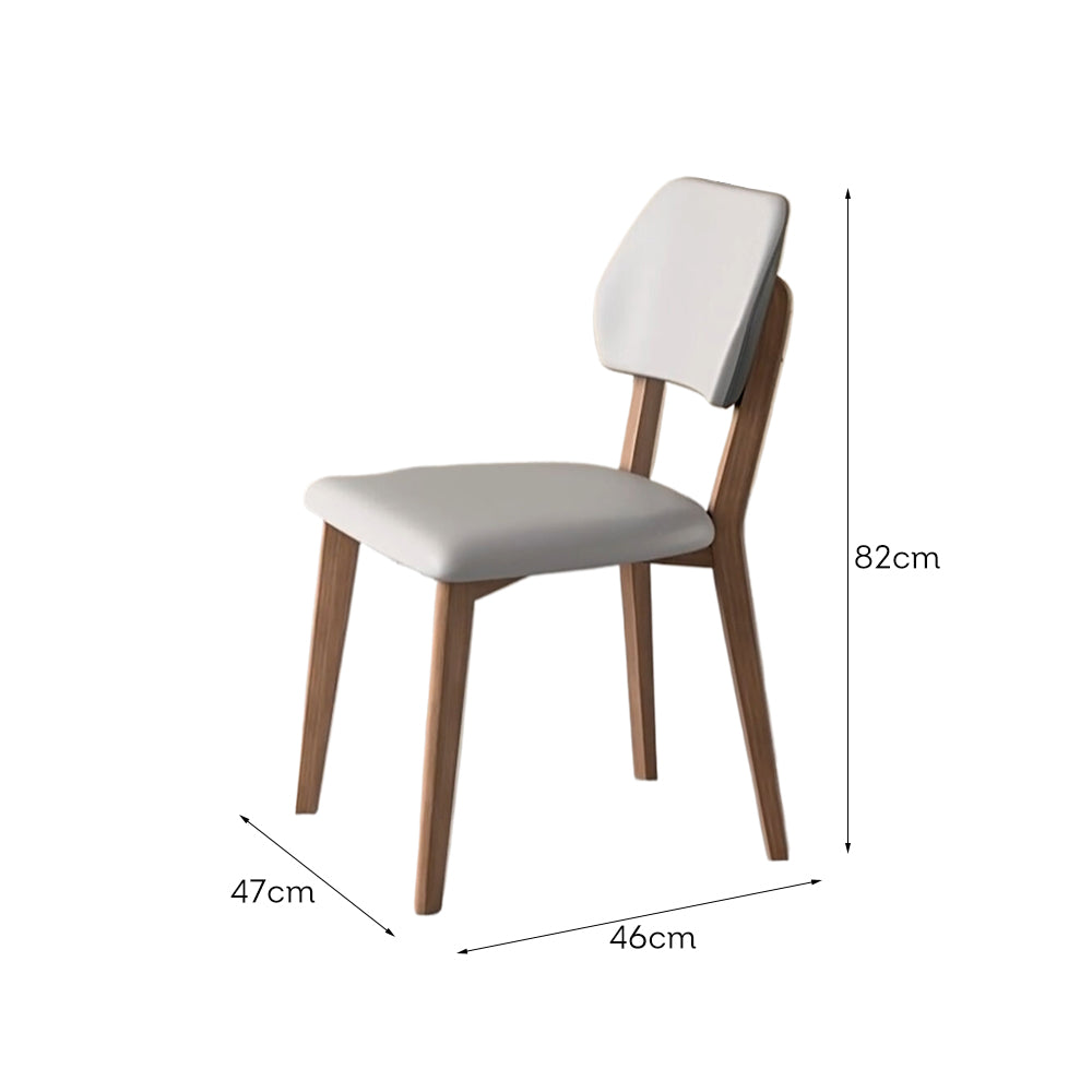 LIVARA DC1129 PU Leather Fabric Dining Chair Rubber Wood Frame