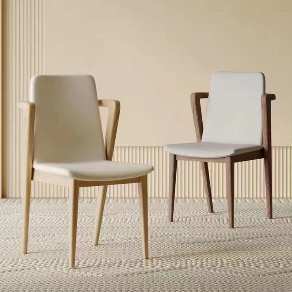 LIVARA DC1131 Synthetic Leather Fabric Dining Chair Ash Wood Frame