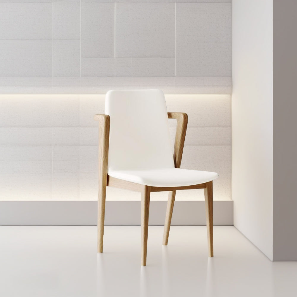 LIVARA DC1131 Synthetic Leather Fabric Dining Chair Ash Wood Frame