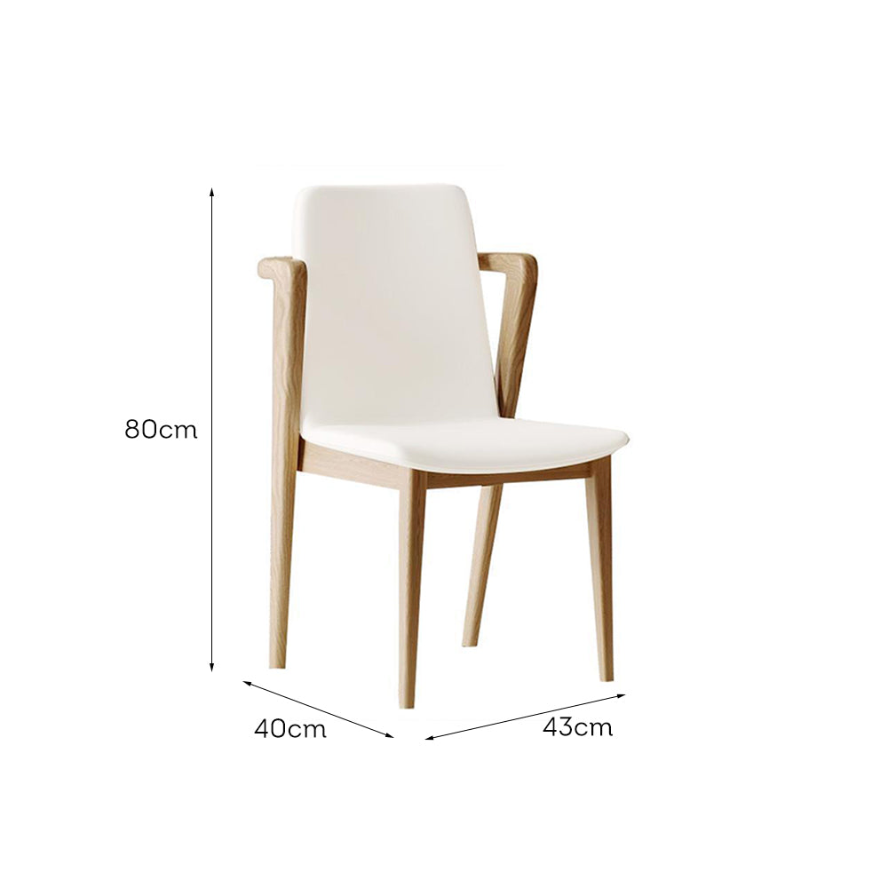 LIVARA DC1131 Synthetic Leather Fabric Dining Chair Ash Wood Frame