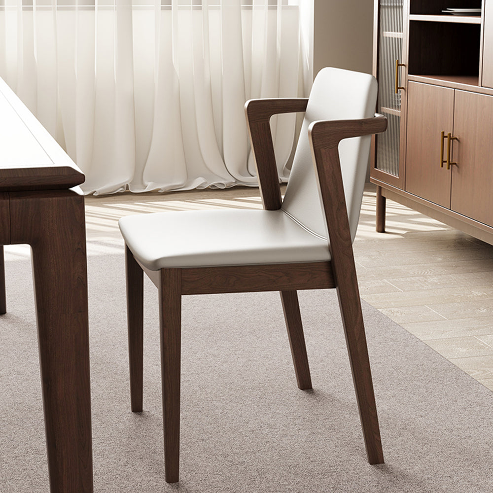 LIVARA DC1131 Synthetic Leather Fabric Dining Chair Ash Wood Frame