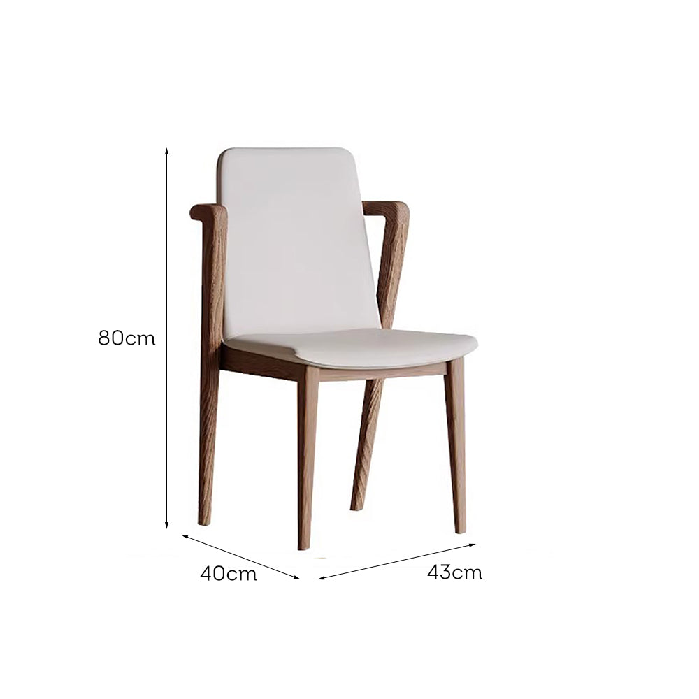 LIVARA DC1131 Synthetic Leather Fabric Dining Chair Ash Wood Frame