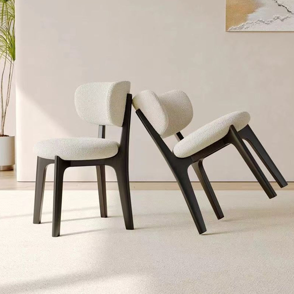 LIVARA DC1132 Teddy Fabric Dining Chair Solid Wood Frame