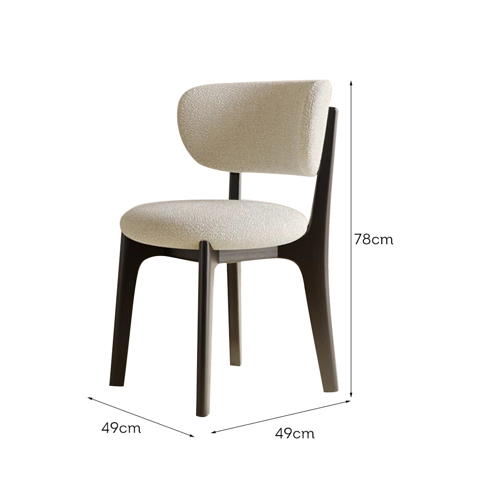 LIVARA DC1132 Teddy Fabric Dining Chair Solid Wood Frame