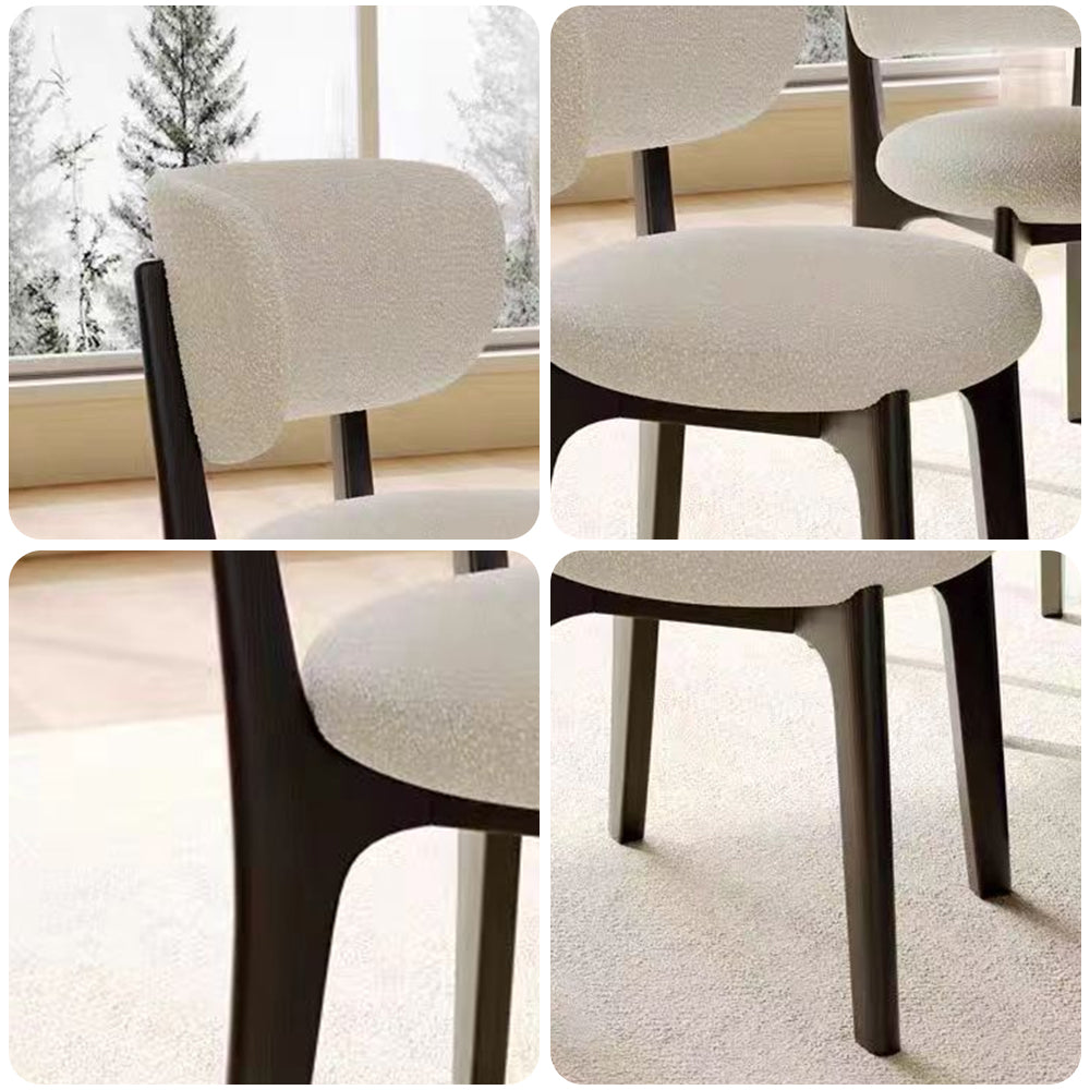 LIVARA DC1132 Teddy Fabric Dining Chair Solid Wood Frame