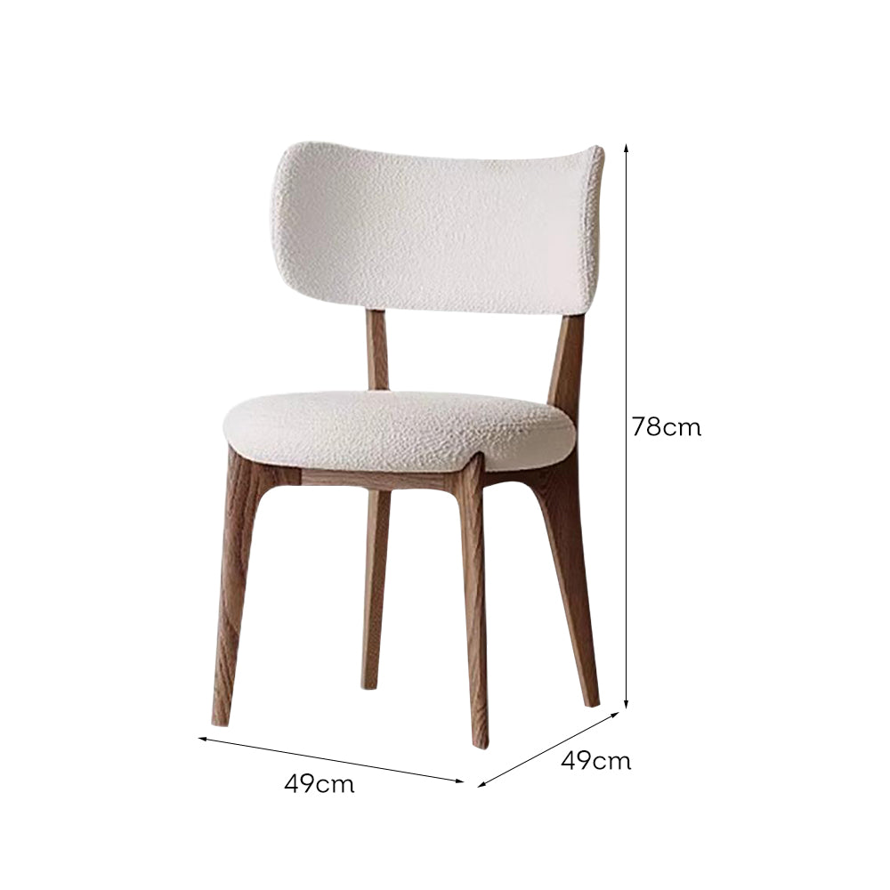 LIVARA DC1132 Teddy Fabric Dining Chair Solid Wood Frame