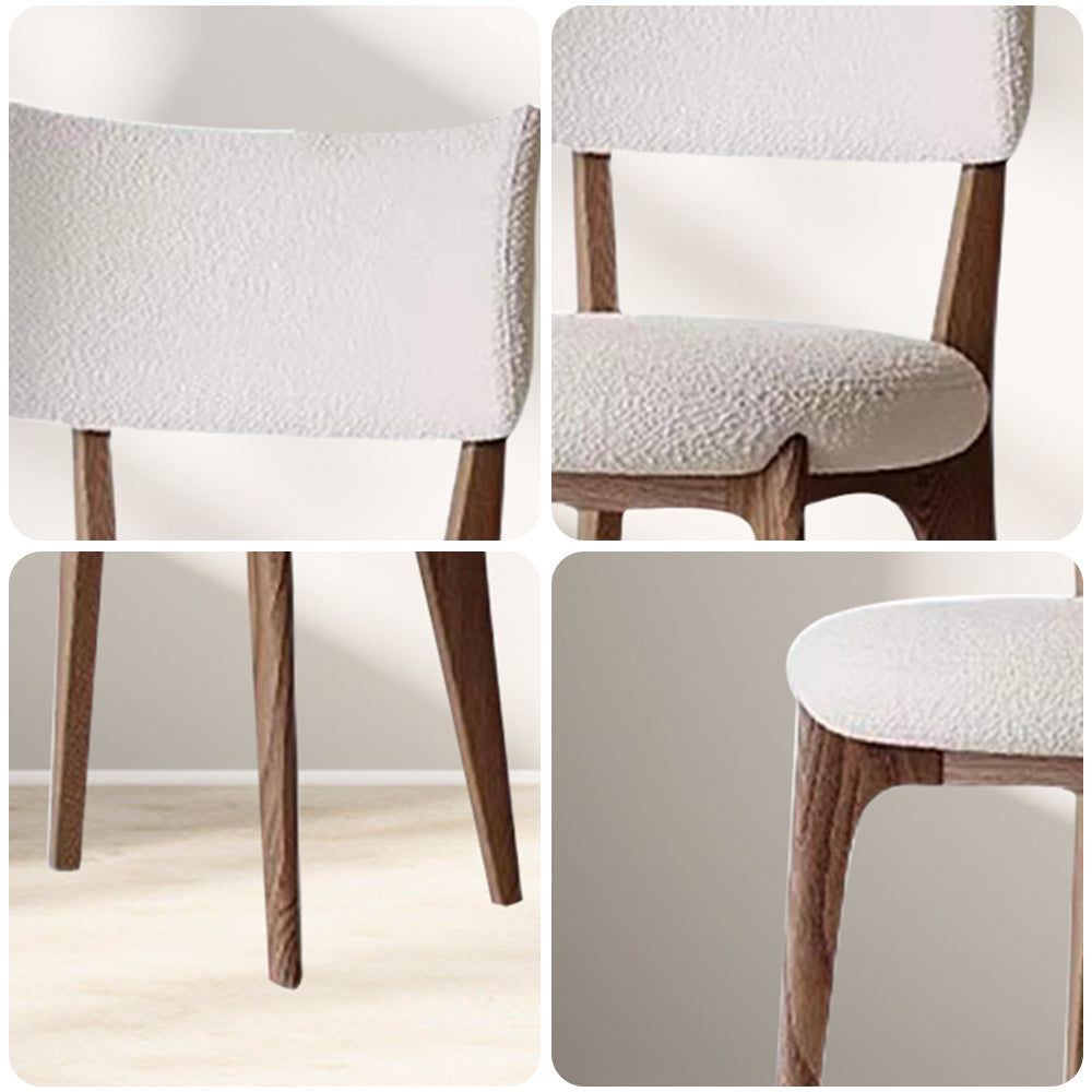 LIVARA DC1132 Teddy Fabric Dining Chair Solid Wood Frame