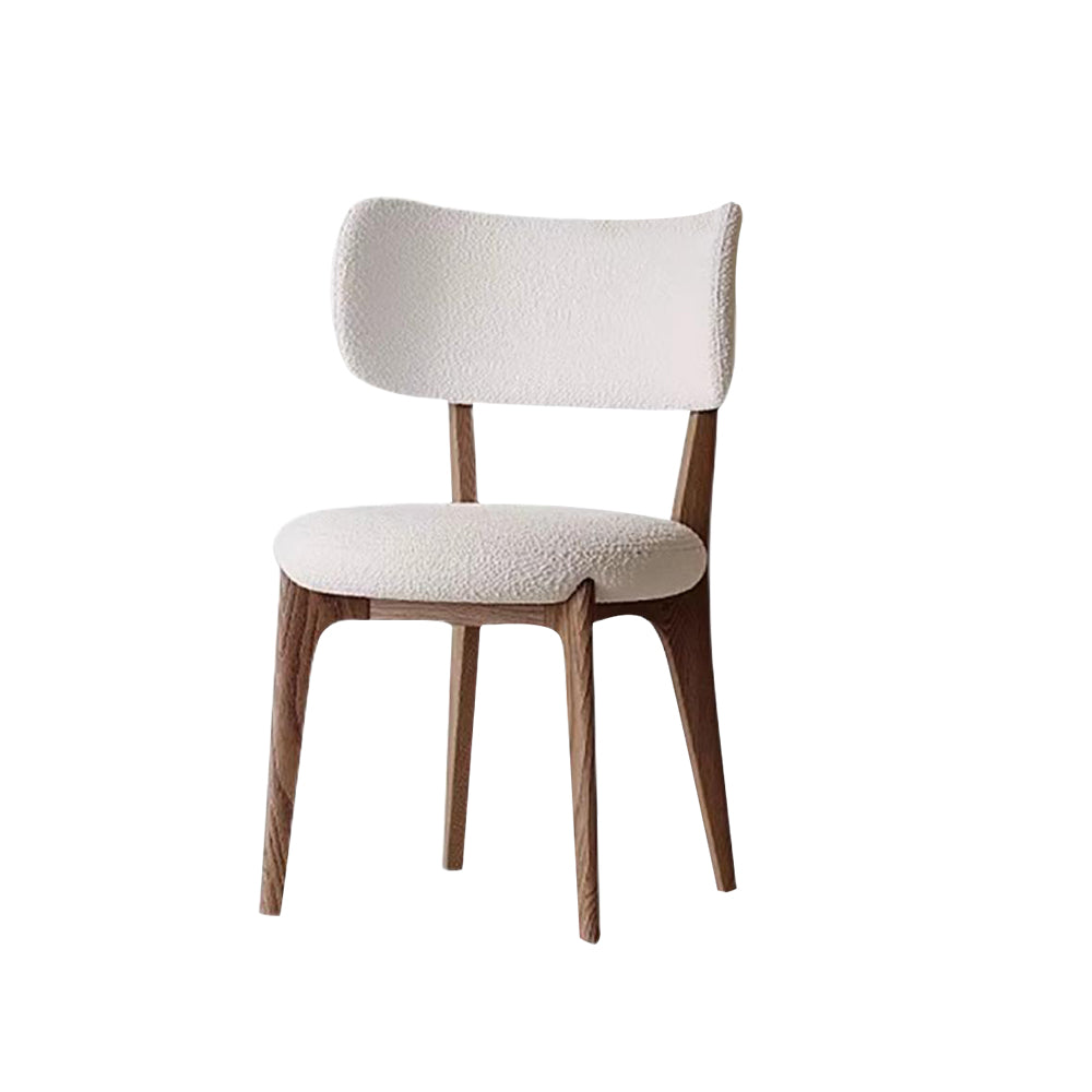 LIVARA DC1132 Teddy Fabric Dining Chair Solid Wood Frame