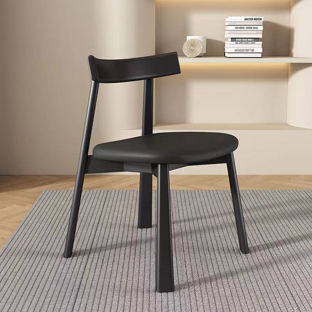 LIVARA DC1133 Cat Scratch-resistant Leather Dining Chair Ash Wood Frame