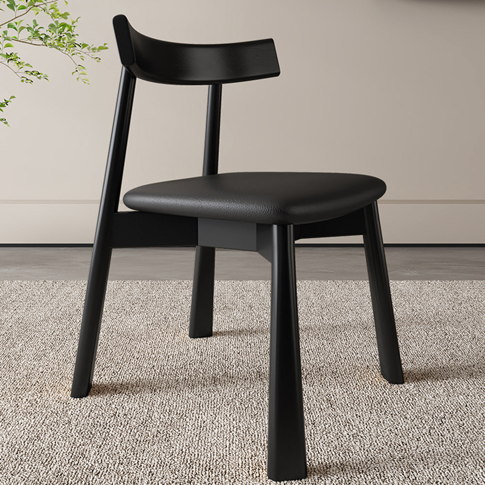 LIVARA DC1133 Cat Scratch-resistant Leather Dining Chair Ash Wood Frame