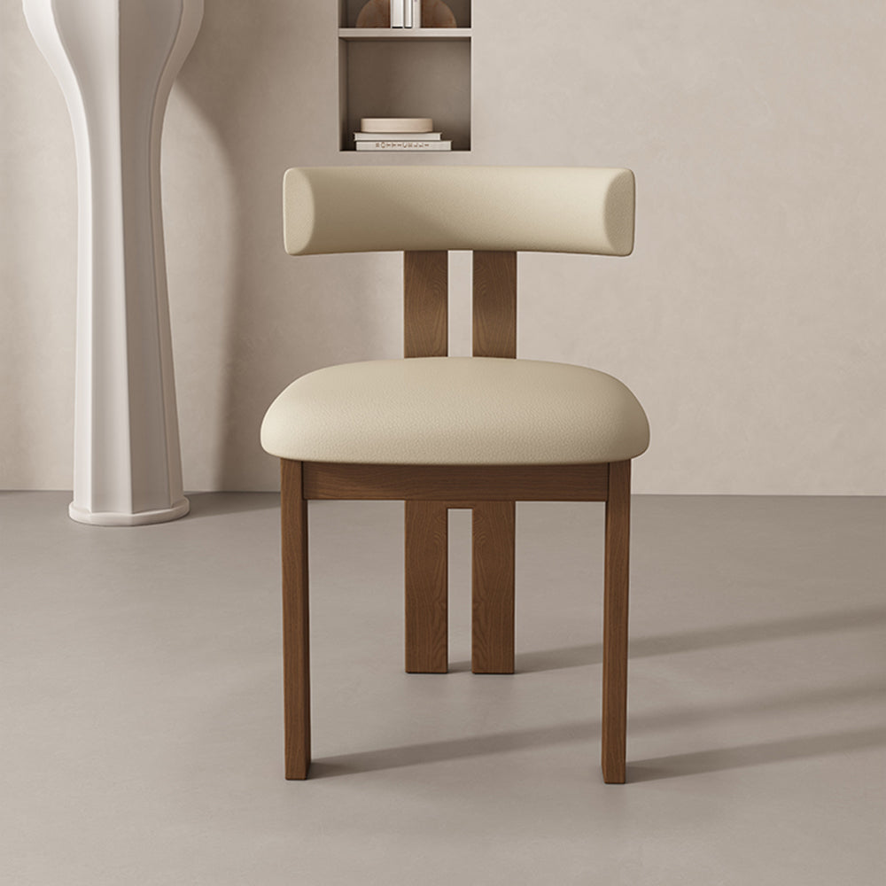 LIVARA DC1134 Faux Leather Fabric Dining Chair Ash Wood Frame