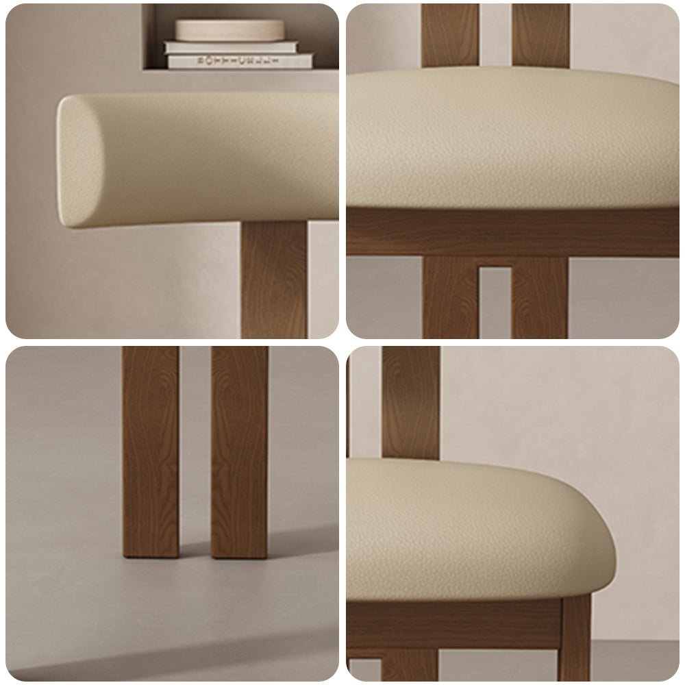 LIVARA DC1134 Faux Leather Fabric Dining Chair Ash Wood Frame