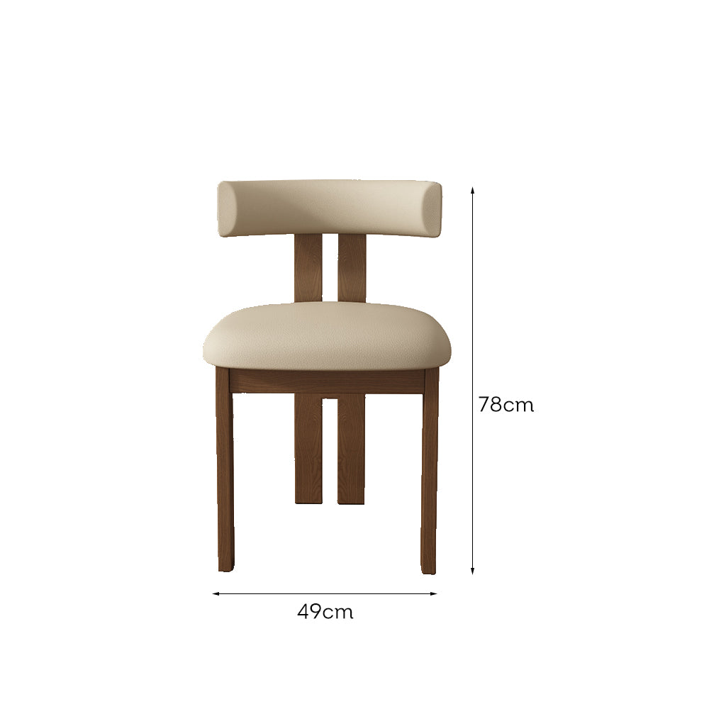 LIVARA DC1134 Faux Leather Fabric Dining Chair Ash Wood Frame